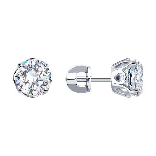 Серьги из серебра с фианитами (Арт.94025228)