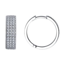 Серьги из серебра с фианитами (Арт.94025922)
