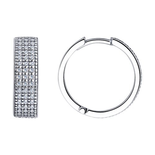Серьги из серебра с фианитами (Арт.94025922)