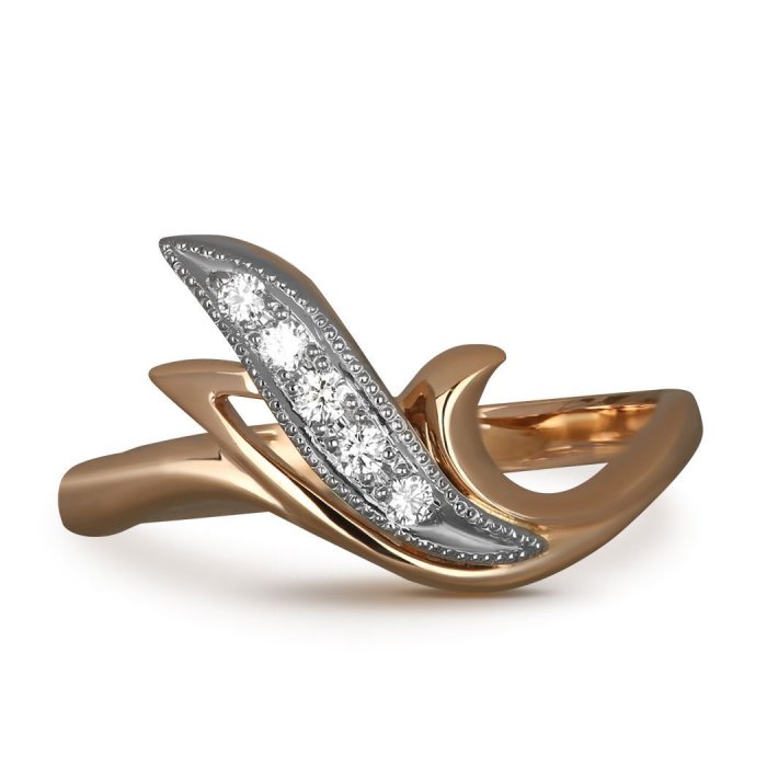 Кольцо из золота с бриллиантом Русские Самоцветы (Арт.10133)