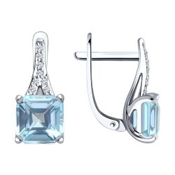 Серьги золотые пробы 585 с топазом (Арт.72-00094-3)