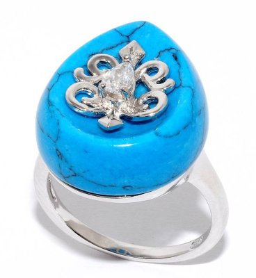 Кольцо Серебряные крылья (Арт.21sr000802c-1-96_biryuzapr_kubcirkonii_60)