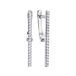 Серьги из серебра с фианитом (Арт.cz-e01005-x-w-x-x-w)