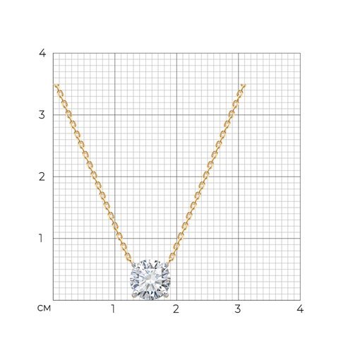 Колье из золота с бриллиантом выращенным (Арт.9070083-5)