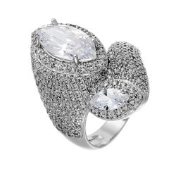 Кольцо из серебра с куб. цирконием (Арт.cz-r01221-x-w-w-x-w)