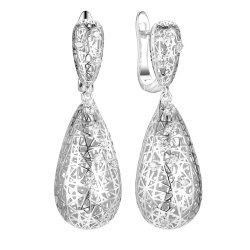 Серьги из серебра с фианитом (Арт.fa-e02358-x-w-x-x-w)