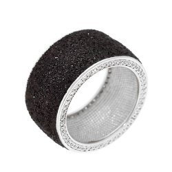 Кольцо из серебра с фианитом (Арт.gl-r01757-x-w-b-x-w)