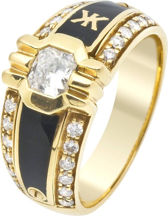 Кольцо из золота с бриллиантом и эмалью (Арт.3180dtkln)