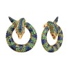 Серьги из золочёного серебра с фианитами «Змея-оберег» Соколов (арт.93-122-02300-1)