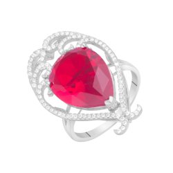 Кольцо из серебра с куб. цирконием и ситаллом (Арт.pd-r00318-x-w-rg-x-w)