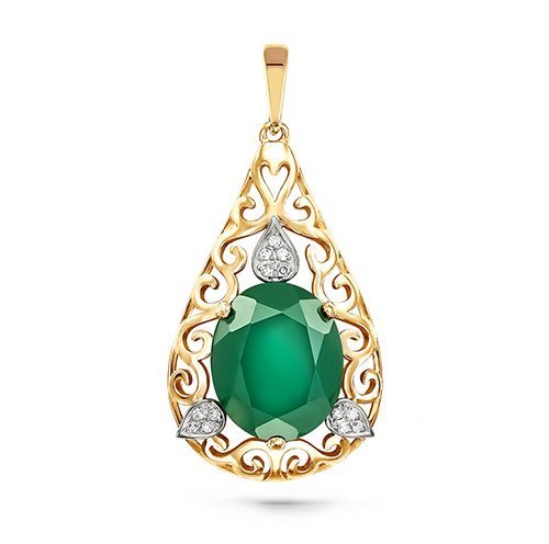 Кулон с ониксом и бриллиантами «Изумрудная завеса» Kabarovsky (арт.13-2506-1900)