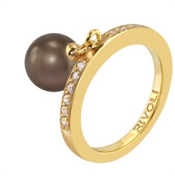 Кольцо из серебра с жемчугом и кристаллом swarovski (Арт.zar-14-8-33-g)