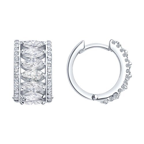 Серьги из серебра с фианитами «Арктический блеск» SOKOLOV (арт.1200)