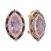 Серьги золото с аметистом, бриллиантами и сапфирами «Розовый мираж» MyJewels (арт.E38108A114RB002)
