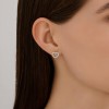 Серьги из серебра с фианитами «Сияющее Сердце» Соколов (арт.94-122-02257-1)