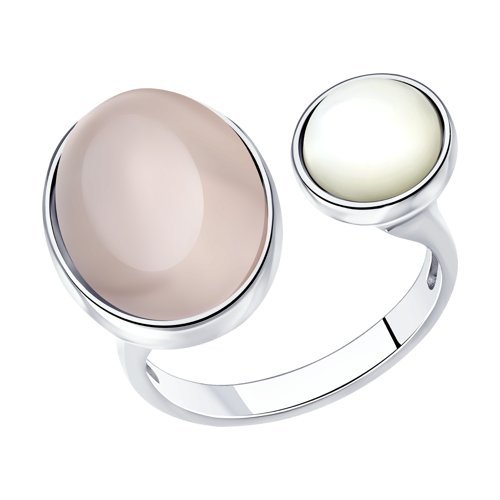 Кольцо из серебра с кварцем и перламутром (Арт.83010079)