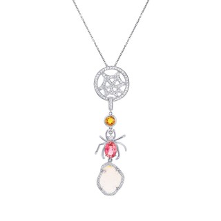 Цепь с бриллиантами и турмалинами «Ловец снов» MY JEWELS (арт.EZSP-S04598X_WGDWTUG_J_TUR_WG)