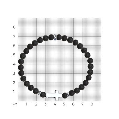 Браслет из серебра с вулканической лавой (Арт.83050031)
