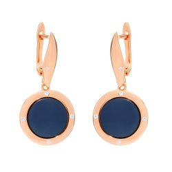 Серьги из серебра с керамикой и куб. цирконием (Арт.tm-e01066-vl-g-x-x-w)