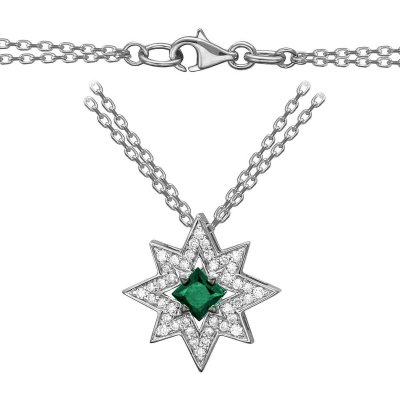 Ожерелье с бриллиантами и изумрудом «Симфония Звезды» Estet (арт.01Л621676-2)