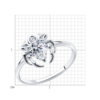 Кольцо из серебра с фианитом «Сердце Паука» Соколов (арт.94014174)