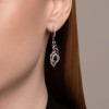 Серьги серебряные с фианитами «Изумрудное перо» Соколов (арт.9402)