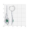 Серьги серебряные с фианитами «Изумрудное перо» Соколов (арт.9402)