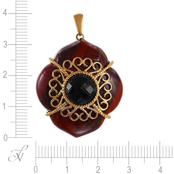 Кулон из золота с агатом и ониксом (Арт.p35212y-1_pd_nag_ox_yg)