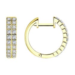 Серьги из желтого золота с бриллиантами (Арт.1021677-2)