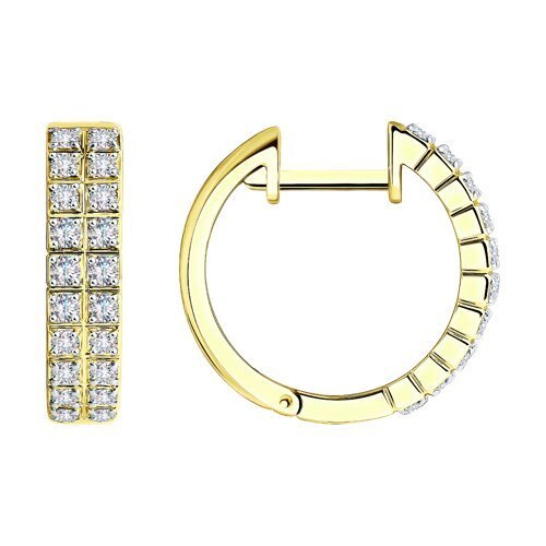 Серьги из желтого золота с бриллиантами (Арт.1021677-2)