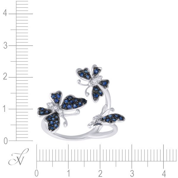 Кольцо из белого золота с бриллиантом и сапфиром (Арт.r0002152a03_sa_wg)