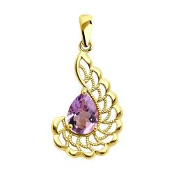 Подвеска из золочёного серебра с аметистом (Арт.93-330-01877-1)