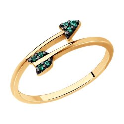 Кольцо из золочёного серебра с фианитами (Арт.93011060)