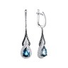 Серьги из белого золота с бриллиантами и топазами «Лондонский Водопад» Myjewels (арт.S754BLE4WX_SR_DB_LT_WG)