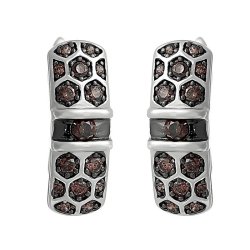Серьги из серебра с фианитом (Арт.cz-e01698-x-wb-db-x-db)