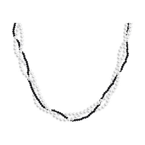 Колье из серебра с шпинелью и синтетическим жемчугом (Арт.94071375)