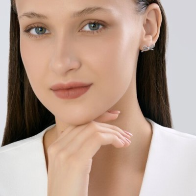 Серьги из серебра с чернением «Витая Лента» Соколов (арт.95-122-00064-1)