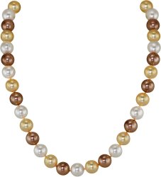 Ожерелье из серебра с жемчугом (Арт.18l-2-6-9)