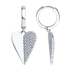 Серьги из серебра с фианитами (Арт.94026446)