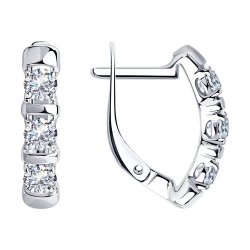 Серьги из серебра с фианитами (Арт.94-120-01304-1)