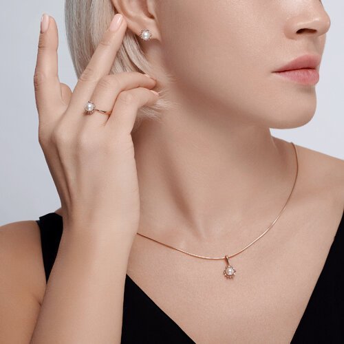 Серьги из золота с бриллиантами и жемчугом (Арт.51-222-02099-1)