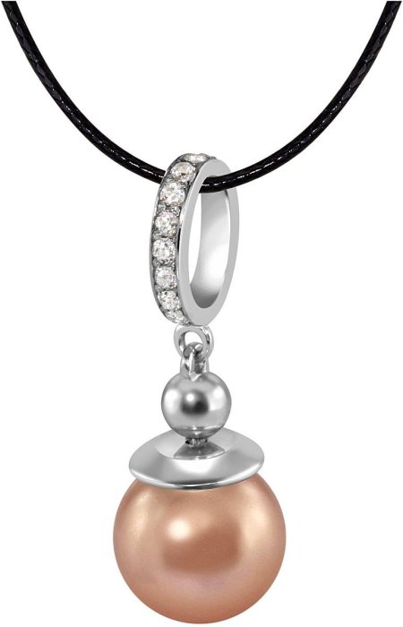 Кулон из серебра с жемчугом и куб. цирконием (Арт.aap-1-b-10-10-s)