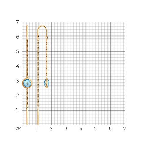 Серьги золотые пробы 585 с топазом (Арт.51-320-01420-1)