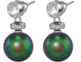 Серьги серебряные с жемчугом и куб. цирконием Pearl Kiss 25S Rivoli (арт.ABS-3-10-25-S)