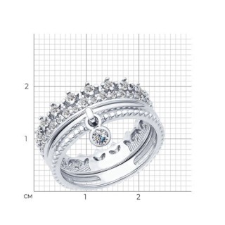 Кольцо из серебра с фианитами «Королевский блеск» SOKOLOV (арт.94012405)