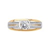 Кольцо из золота с фианитами «Сияние линии» Соколов (арт.018320)