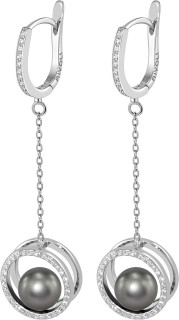 Серьги серебряные с жемчугом и куб. цирконием Balance 31S Rivoli (арт.AHS-1-8-31-S)