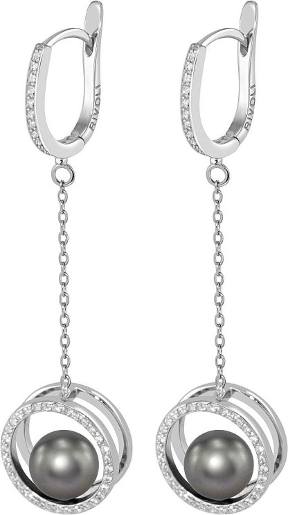 Серьги из серебра с жемчугом и кристаллом swarovski (Арт.ahs-1-8-31-s)