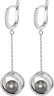 Серьги серебряные с жемчугом и куб. цирконием Balance 31S Rivoli (арт.AHS-1-8-31-S)