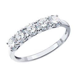 Кольцо из серебра с фианитами (Арт.94013545)